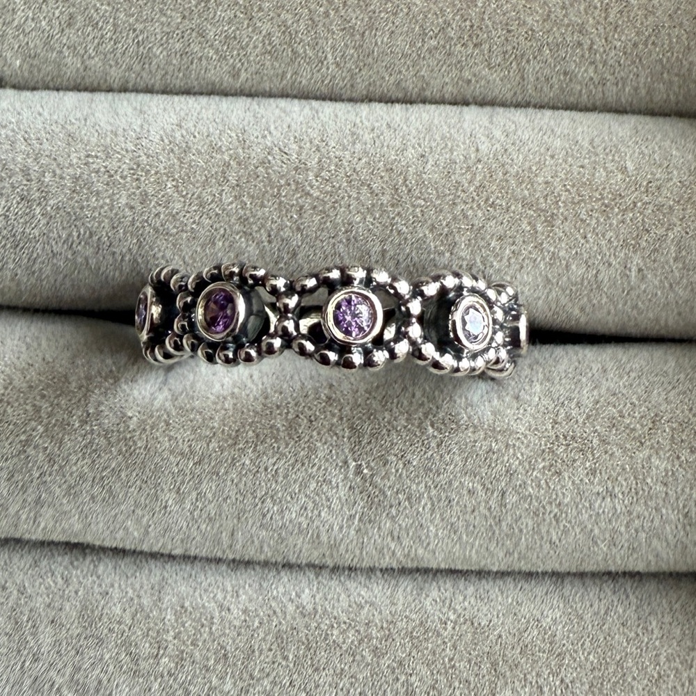 Majestic purple Cz Pandora ring